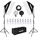 Produktbild CRAPHY Softbox Set, Softbox Dauerlicht mit 4 in 1 Lampenfassung, Studioleuchte Set mit 2X Softboxen, 10x Fotolampen(45W), Softbox Studioleuchte für Green Screen, Portrait und Videoaufnahme