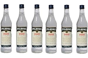 HELLENIKOS 6x Ouzo Nektar Pilavas 38%-Vol. 6 Flaschen a 700 ml Set Griechenland + 2 Probier Sachets Olivenöl aus Kreta a 10 ml