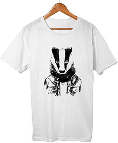 Cool Hipster Badger T-shirt White Medium