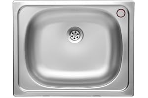 IPERBRIKO Lavello da cucina una vasca in acciaio inox satinato da incasso 40x50 cm