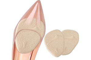 ‎HAOFY Haofy Vorfuß Einlegesohlen Ballenpolster für Schmerzlinderung, 2 Paar High Heels Kissen Wildleder Gel Einlegesohlen Anti-Rutsch Mittelfußpolster Vorfusspolster für Damen - Beige