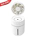 Produktbild QICENT USB Ventilator Tragbares mit Luftbefeuchter, 400ml Mini USB Ventilatoren mit Licht, DREI Windgeschwindigkeiten und 180°Drehung sind einstellbar. mit CE RoHS FCC-Zertifizierung. (Weiß)