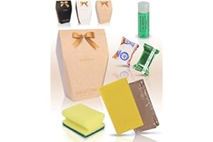 MAXIMA AMENITIES 20 Kits de Limpieza y de Bienvenida - Kits con bayeta, salvauñas, botella de lavavajillas 30ml, pastilla para lavavajillas y para lavadora y bolsa de basura Ideal para Alojamientos Turísticos