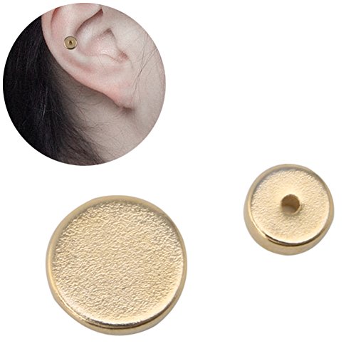 Preisvergleich Produktbild ECMQS 1 Paar Gewichtsverlust Ohrringe Stimulieren Acupoints Magnetfeldtherapie Ohrringe, Runde Gold