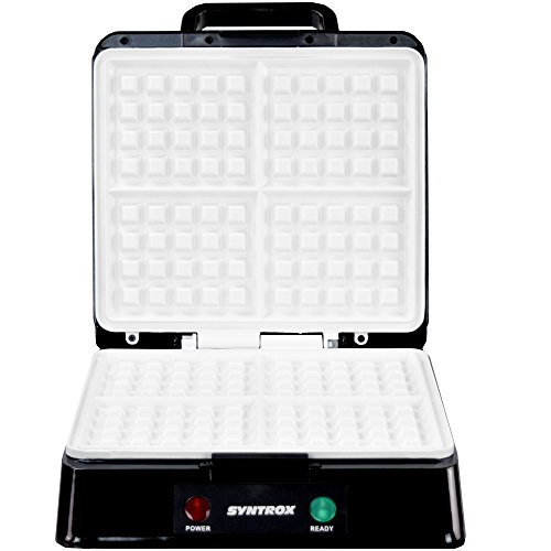 Syntrox Germany 2000 Watt XXL Keramik beschichtetes Waffeleisen für 4 Belgische Waffeln - 5