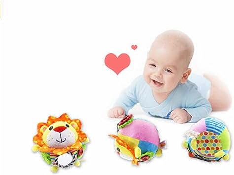 Baby Stuffed Plush Toy Soft Ball Cute Colorful Animal Early Education Sensory Toy,Lion