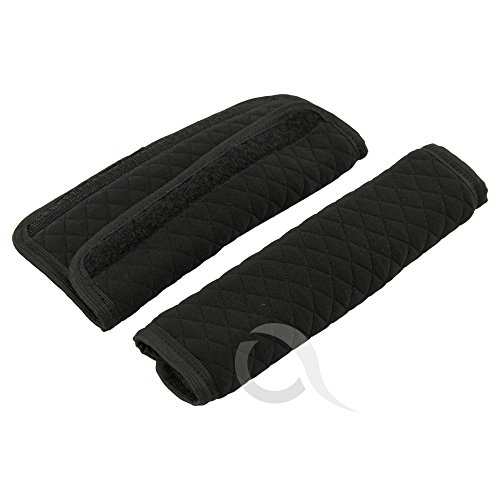 Harness Seat belt Strap Covers padded UNIVERSAL - 2 piece SET (Soft P black)
