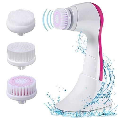 Cepillo Limpiador Facial, Okeey Cepillo Cara, Cepillo de Limpieza Facial y Corporal Electrico Portatil 3 en 1, Face Bursh Impermeable - una Exfoliación Suave y una Depuración Profunda (Cepillo Cara)