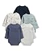 Mamas & Papas Baby-Boys Mamas And Papas 5 Pack Long Sleeve Bodysuit Bear Long Sleeve Set of 5 Bodysuit, Blue, 0-3 Months