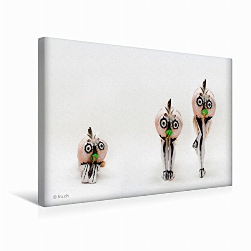Calvendo Premium Textil-Leinwand 45 cm x 30 cm Quer Grünschnäbel | Wandbild, Bild auf Keilrahmen, Fertigbild auf Echter Leinwand, Leinwanddruck: eigenartig - seltsam - fremd Kunst Kunst