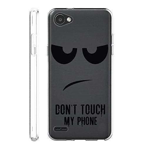 Funda para LG Q6  ZXLZKQ Case Ultra Delgado Transparente Flexibilidad TPU Gel De Suave Silicona Carcasa Caso Bumper Tapa para LG Q6 ojos enojados 