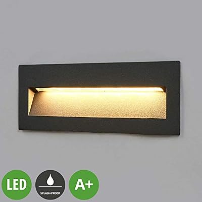 Lampenwelt LED Applique extérieure 'Loya' (Moderne) en Noir en Aluminium (1 lampe,à A+) de LUCANDE | Applique encastrable pour l'extérieur, applique pour mur extérieur/mur de la maison, maison, terrasse & balcon