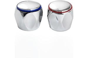 Feegow Cold+Hot Tap Top Head Faucet Cover Handle Chrome Plated Replacement Accessory for Bathroom Kitchen Taps