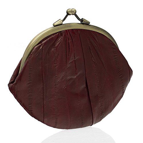 Preisvergleich Produktbild Becksöndergaard Damen Aalleder Geldbeutel Granny burgund-rot / redwine Klippverschluss weiches strapazierfähiges Aal-Leder 100001-312