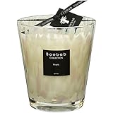 Baobab max16pw Pearls White Vela, Vela cera, 16 x 10 x 16 cm