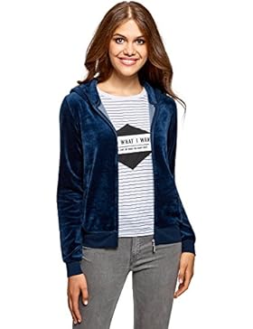 oodji Ultra Damen Kapuzenpullover mit Reißverschluss