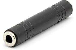 CABLEPELADO Adaptador Audio Estéreo Empalme 6.35 Hembra, Acoplador Audio Hembra a Hembra, Extensor Cable Audio, Jack de 6,35mm Hembra, Metálico, Color Plateado