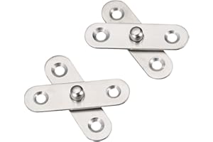 HEUSKAY 8 bisagras pivotantes de puerta de 360°, rotación de acero inoxidable, bisagras pivotantes de eje central oculto, 57 mm x 16 mm (S57（8Pcs）)