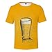 Produktbild Chejarirty 3D Druck T-Shirt Bayerische Bierfest Herren Kurzarm Casual Basic O-Neck Top Männer Oktoberfest Kostüm Funshirt Bier Bedruckt Oberteile Sommer Rundhals Lässige Tees (L, Gelb)