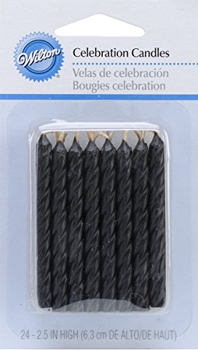 Wilton Geburtstagskerzen, Schwarz, 24 Stück