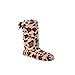 Produktbild Funslippers Damen Hausschuhe Hüttenstiefel Hausboots Braun Leo Tiger Feste Sohle Puschen Schlappen Plüsch Warm Innensohle Gepolstert Rutschfest 38/40 EU