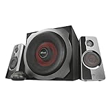 5.1 soundsystem für pc test 2.1-Lautsprecher set mit Subwoofer aus Holz und einer Gesamtausgangsleistung von 120 Watt (60 W RMS)