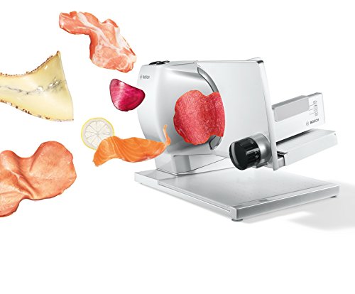 Bosch MAS9454M Allesschneider 2-in-1 MultiCut Messer aus Edelstahl, großer Metallschlitten, 140 W, silber / metallic - 2