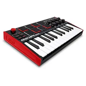 Akai Professional MPK mini MK3 25 Key USB MIDI Keyboard Controller with 8 Backlit Drum Pads, 8 Knobs and Music Production Software included