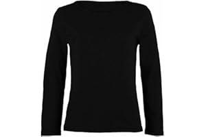 FASHION I LOVE Girls Boy Kids Plain Basic Long Sleeve Round Neck T-Shirt Stretch School Tee Top Kids Long Sleeve Round Neck T-Shirt Stretch Uniform PE School Tee Top 2-13 Years