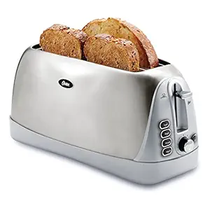 Oster TSSTTR6330-NP 4 Slice Long Slot Toaster, Stainless Steel