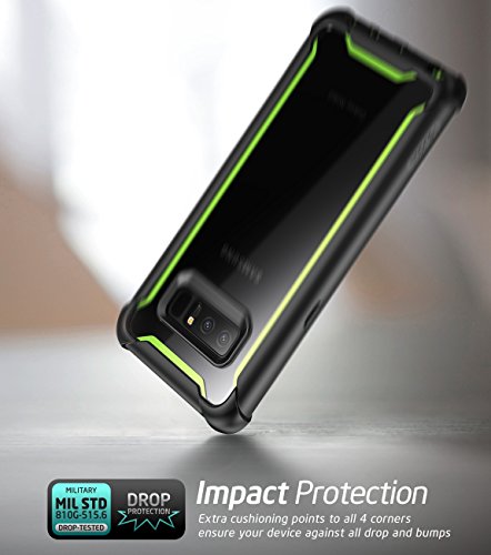 Funda Samsung Galaxy Note 8  i-Blason Ares con protectores de pantalla incorporados para Samsung Galaxy Note 8  2017   transparente  negro verde 