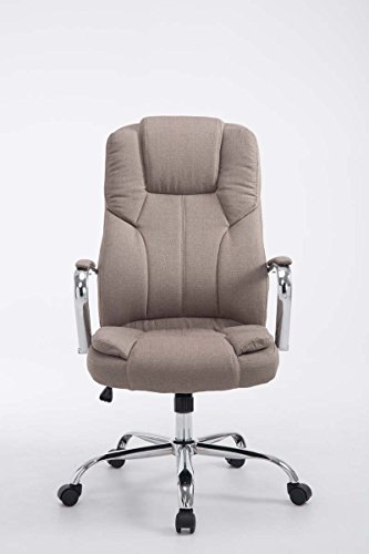 CLP Comfortable XXL executive office chair XANTHOS fabric, max. weight capacity 210 kg, adjustable (height) 45 - 55 cm, swivel, heavy duty taupe