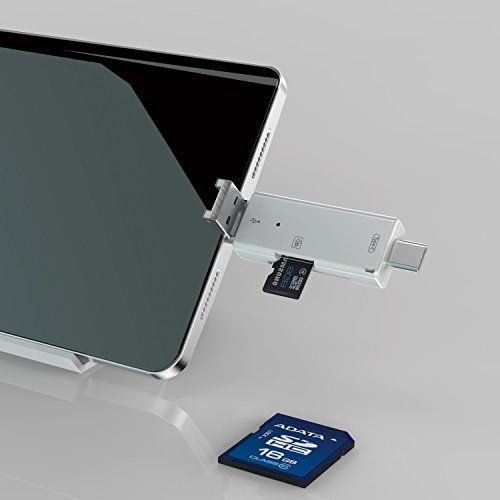 HXINH 3-in-1 Kartenleser OTG Adapter mit Type-C, USB 2.0, Micro USB DFP, UFP Unterstützen TF SD Karte, Weiß - 8