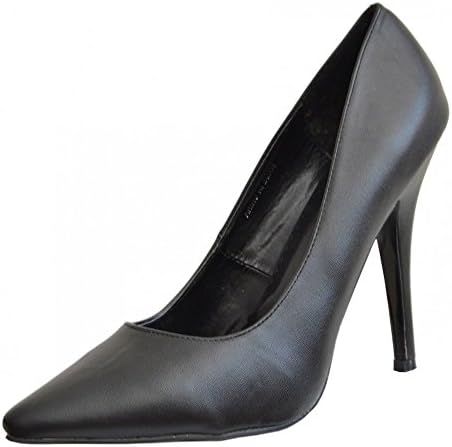 Buckles Shoes Mens Womens Drag Queen Crossdresser High Heel Pointy Court Shoes Boots Big Size UK 9,10,11,12 (11UK/EU45, Black Matt)