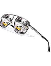 SPLION Herren Sonnenbrille UV400 Schutz Polarisierte Sonnenbrille Fahrerbrille Rechteckige Metall Rahmen