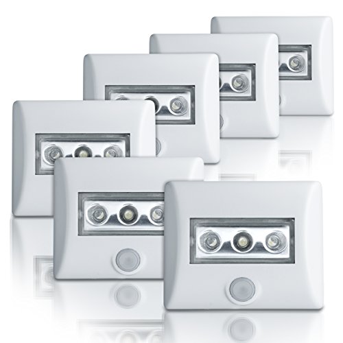 OSRAM LED-Lampe / Nightlux / weiß / batteriebetrieben / integrierter Bewegungsmelder / Dämmerungssensor / IP54 / Tageslicht - 7000K / 6er-Pack
