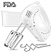 Produktbild Handrührer, HandMixer mit Verchromten Rührbesen, Knethaken, Aufbewahrungsbox - 5 Geschwindigkeitsstufen und Turbo-Knopf, Spülmaschinengeeignet Weiß