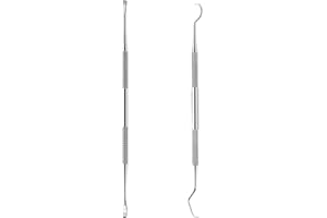 DAIUNI Dentalhygiene-Set zur Entfernung von Plaque und Zahnstein, Hund Zahnreiniger Doppelkopf Zahnpflege Set Dental 2er Professionelle Zahnreinigung, Zahnsteinentferner,Zahnsonde Scaler Aus Edelstahl,Haus