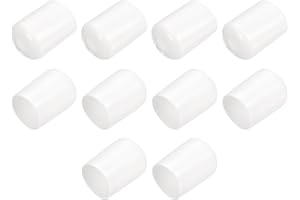 sourcing map 10pcs Rubber End Caps 16mm ID Vinyl Round End Cap Cover Screw Thread Protectors White