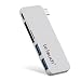 Produktbild Letouch 5 in 1 Typ C HUB / USB C Adapter mit Typ C Ladeanschluss, SD-Kartenleser, Micro SD-Kartenleser, 2 USB 3.0 Ports für Apple 12" Macbook (Silber, Aluminium)
