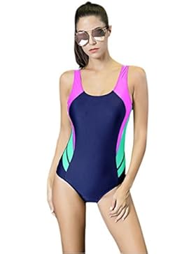 Mufly Damen Bademode Einteiliger Badeanzug Sport Badebekleidung Swimsuit Schwimmanzug für Sommer Wassersport Schwimmen...