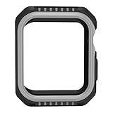 Luckhome Uhrenarmband Serie Lederarmband Ersatband Mit Edelstahl Metall Schließe Classic Armband Ersatz Band ， Weiche Silikon 2 in 1 Zwei-Ton Stoßfänger Hülle für Apple Watch Serie 4 40MM（E）