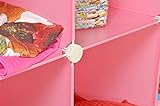 Kinder Kleiderschrank Garderoben Flur Dielen Schrank Regal Kinderschrank in Pink mit süßen Motiven - 4