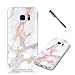 Produktbild Tifightgo Samsung Galaxy S7 Edge Hülle Marmor,Ultra Dünn Glänzend Marmor Series Weiß Weich TPU Silikon Rahmen Transparent Handyhülle Durchsichtige Backcover Schutzhülle für Samsung Galaxy S7 Edge