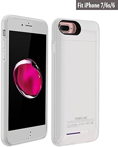 iPhone 7 / iPhone 6 6s Battery Case, YFish External Battery Charger Case Slim Rechargeable Power Bank Case for iPhone 6 6s 7 3000mAh Extended Backup Battery Charging Pack Magnetic, White