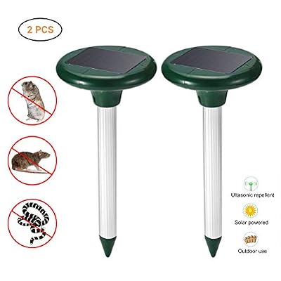 Lispeed Ultrasonic Répulsif solaire contre les taupes et les taupes 34 * 14 * 27,5 cm 2* Maulwurfabwehr