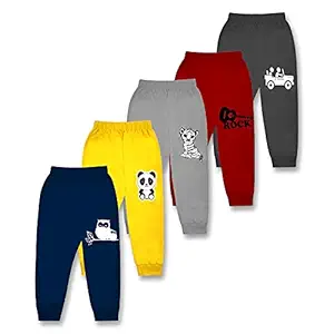 Kidbee Boys & Girls Loose Fit Track/Joggers Pants (Multicolor (Pack of 5), 7-8 Years)