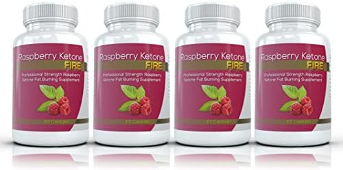 Raspberry Ketone FIRE (4 Bottle) - Professional Strength Raspberry Ketones Fat Burning Formula. Advanced All Natural Weight Loss Diet Pills - 250mg