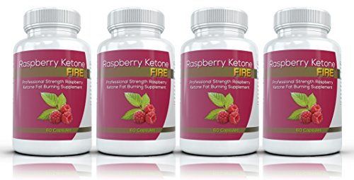 Raspberry Ketone FIRE (4 Bottle) - Professional Strength Raspberry Ketones Fat Burning Formula. Advanced All Natural Weight Loss Diet Pills - 250mg