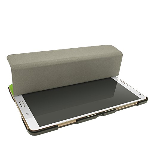 igadgitz Grün PU Ledertasche Hülle Smart Cover für Samsung Galaxy Tab S 8.4″ SM-T700 mit Multi-Winkel Betrachtungs + Auto Sleep/Wake + Displayschutzfolie - 3